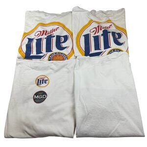 Vintage Miller Lite MGD Beer Promo T-Shirts Lot of 4 XL